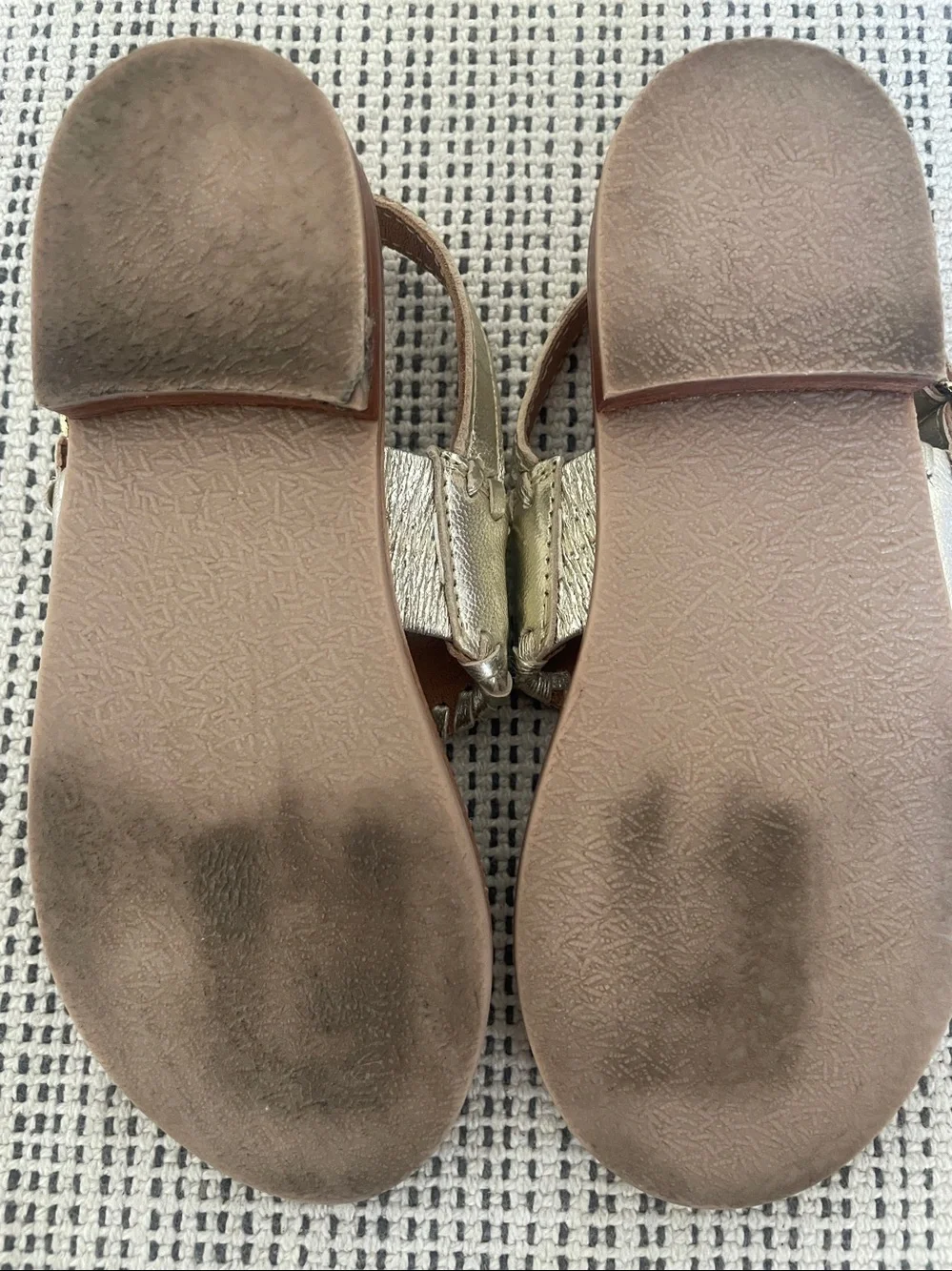 Jack Rogers Toddler Jacks Flat Sandals in a metallic gold size10